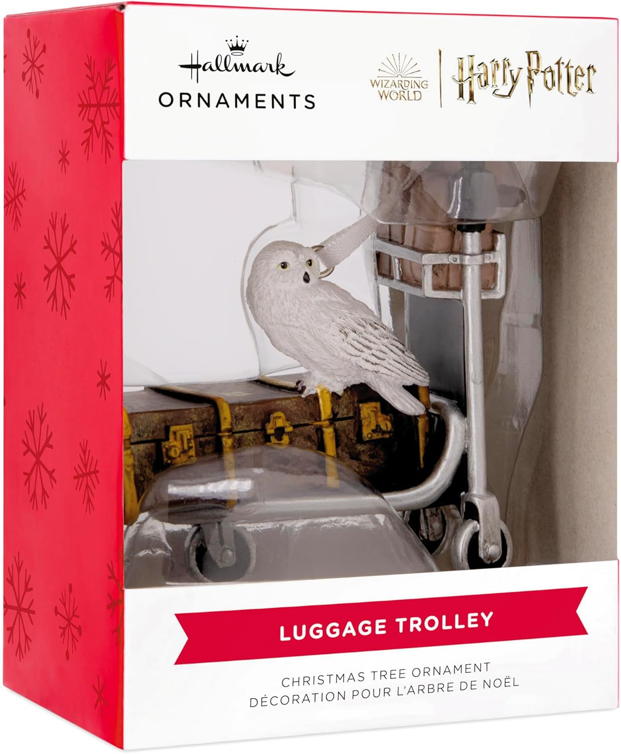 Hallmark Harry Potter Luggage Trolley with Hedwig Christmas Ornament