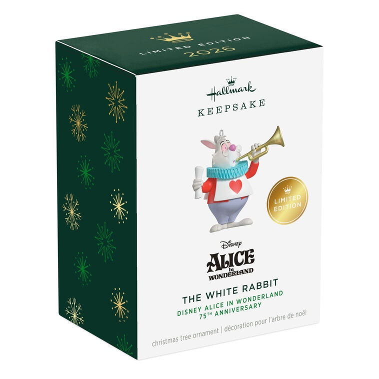 Disney Alice in Wonderland 75th Anniversary The White Rabbit Ornament