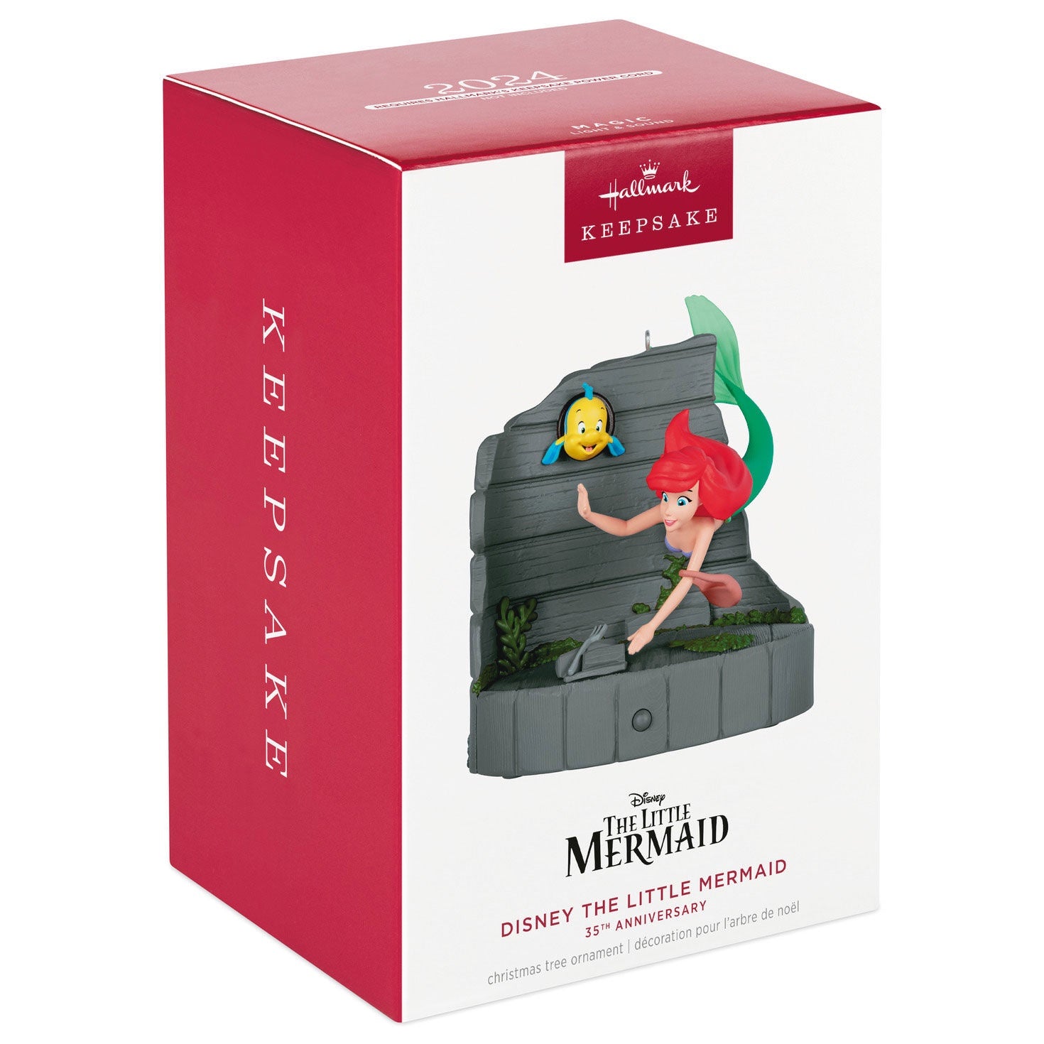 Hallmark Keepsake Christmas Ornament 2024, Disney The Little Mermaid 35th Anniversary Musical With Light, Gifts for Disney Fans