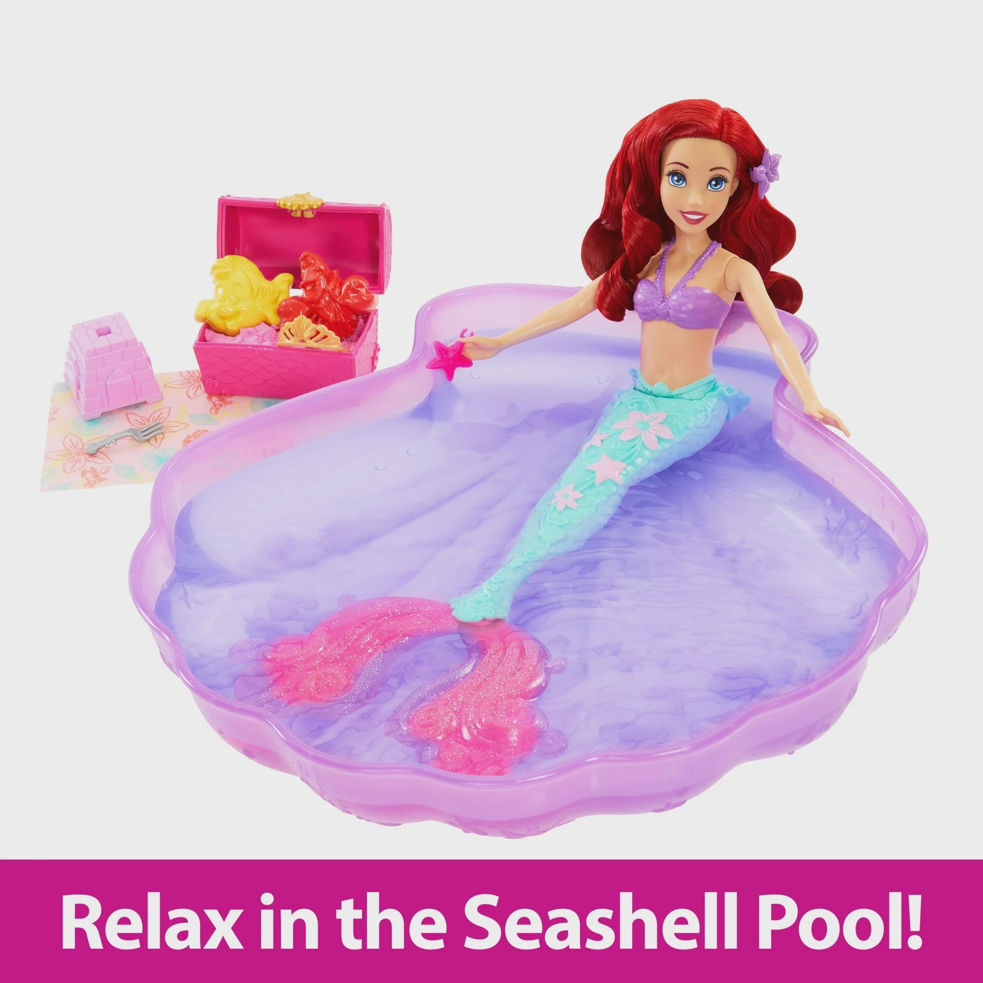 Disney Princess Ariel Doll & Pool Set With Moldable Sand