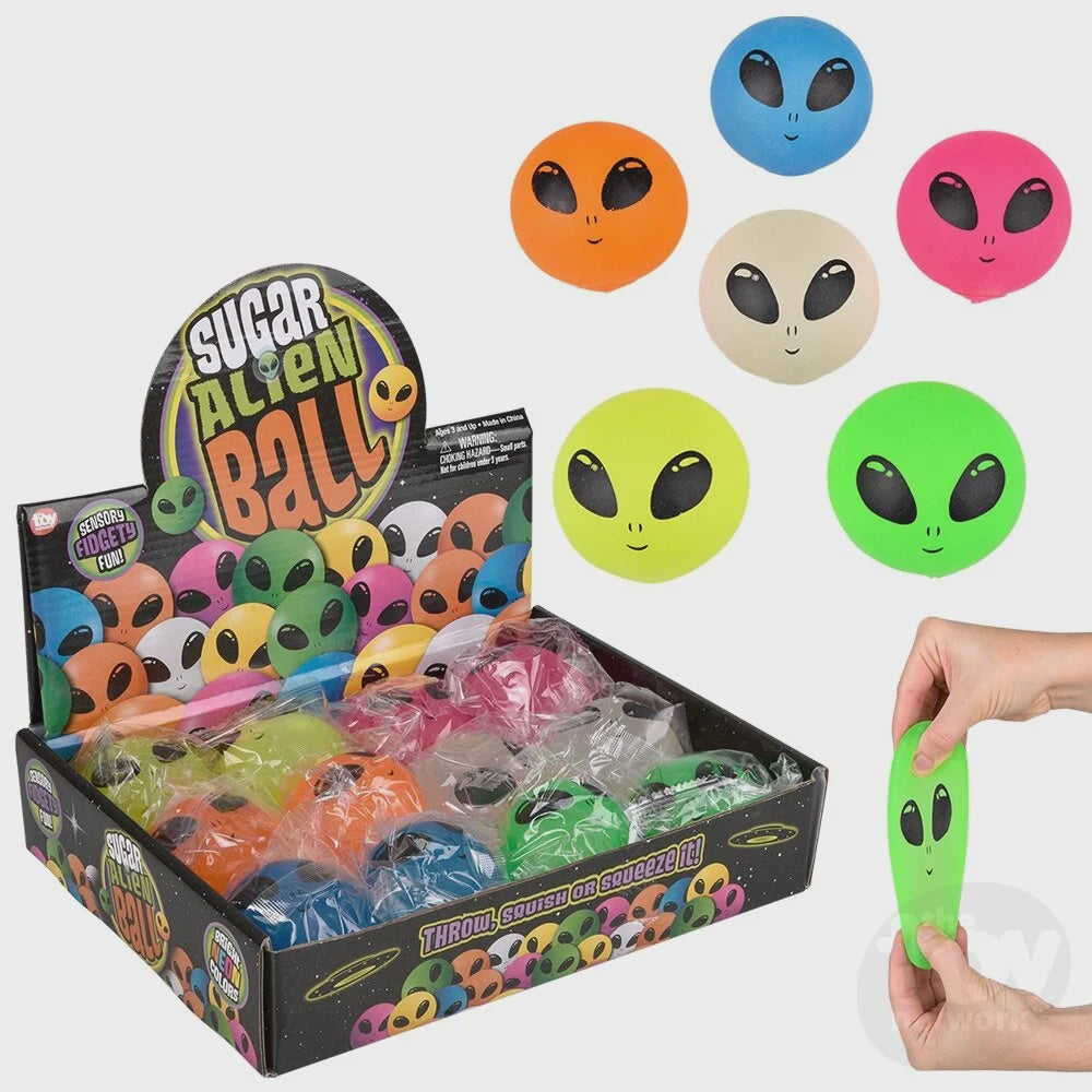 2.4" Squeezy Sugar Alien Ball Assrt - 1pc