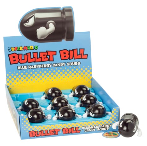 Super Mario Bullet Bill Blue Raspberry Sour Candy