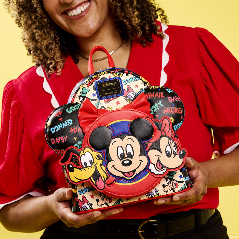 Mickey & Friends Classic All-Over Print Mini Backpack With Ear Headband