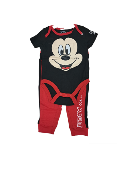 Disney Baby Mickey Big face Bodysuit & Jogger Set Black