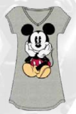 Disney Mickey Mouse Sitting Dorm Sleep Shirt Heather Gray