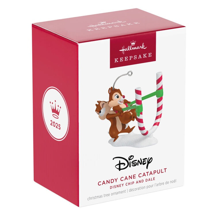 Hallmark Keepsake Disney Chip and Dale Candy Cane Catapult Ornament