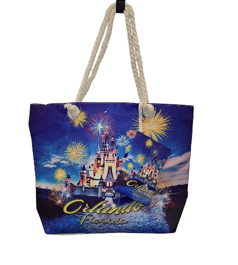 Florida DisneyLand Large Beach Bag w/Pouch