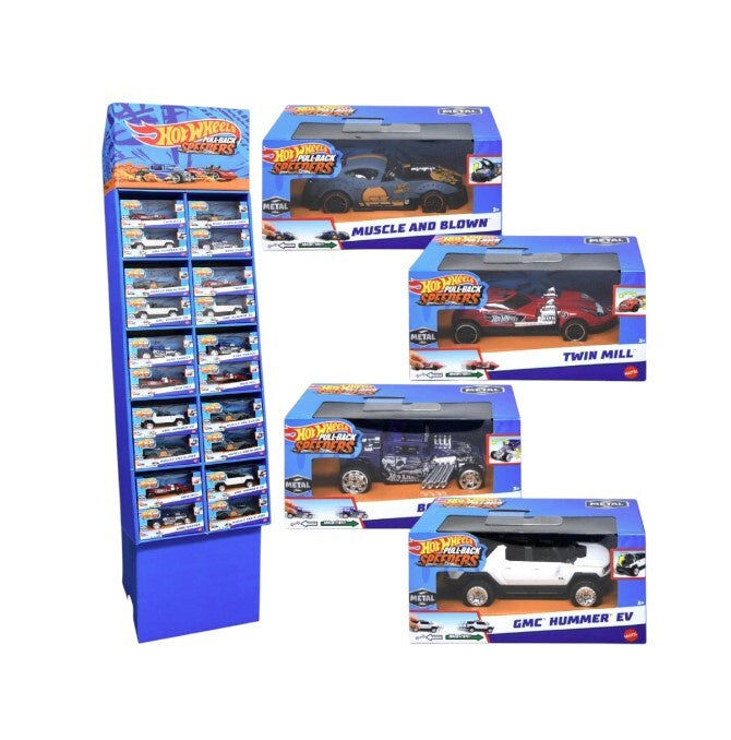 Mattel DP Hot Wheels Pull-Backs Asst