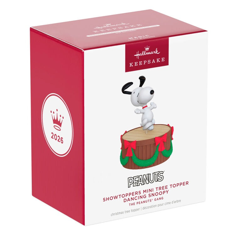 Mini The Peanuts® Gang Dancing Snoopy ShowToppers Musical Tree Topper With Light, 4"