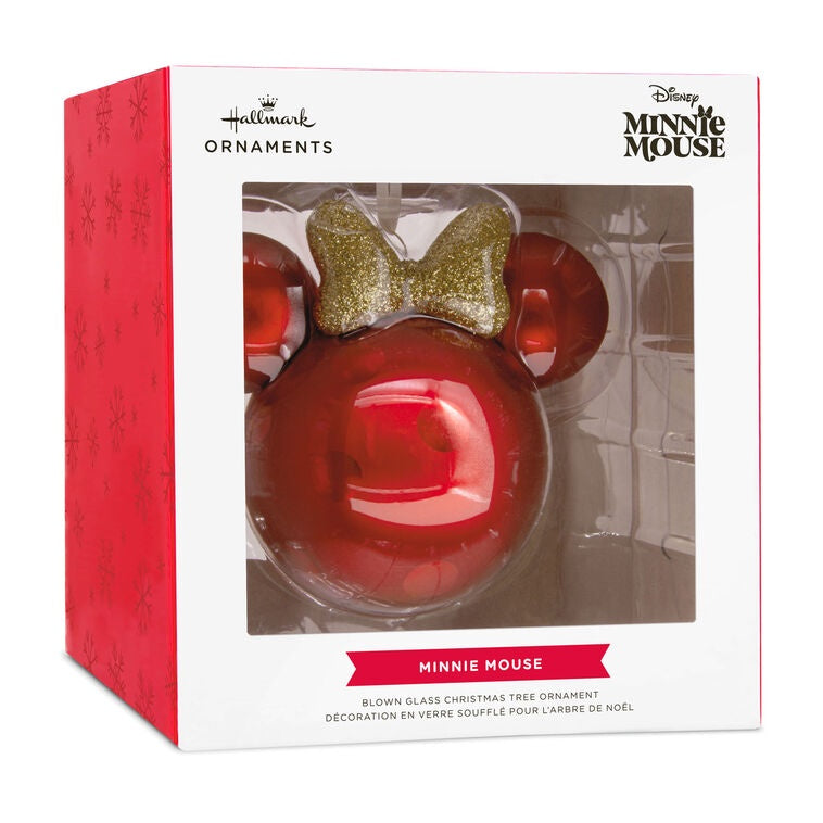 Disney Minnie Mouse Ears Icon Blown Glass Hallmark Ornament