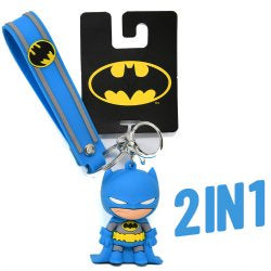 Batman 3D Molded Rubber Keychain with Wrist Strap