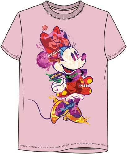 Adult Minnie Mouse Collage Pink Shirt