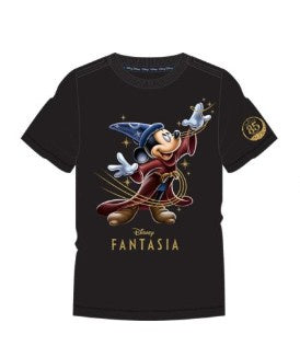 Disney Mickey Fantasia Sparkle Adult Black Shirt