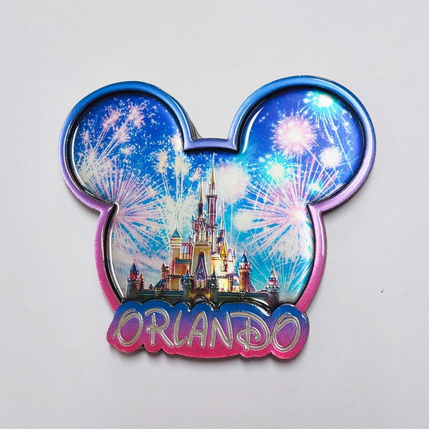 Orlando Castle Mickey Head Foil Magnet