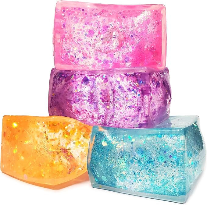 Glitter Gummy Ice Cube Squeezy Assrt - 1pc