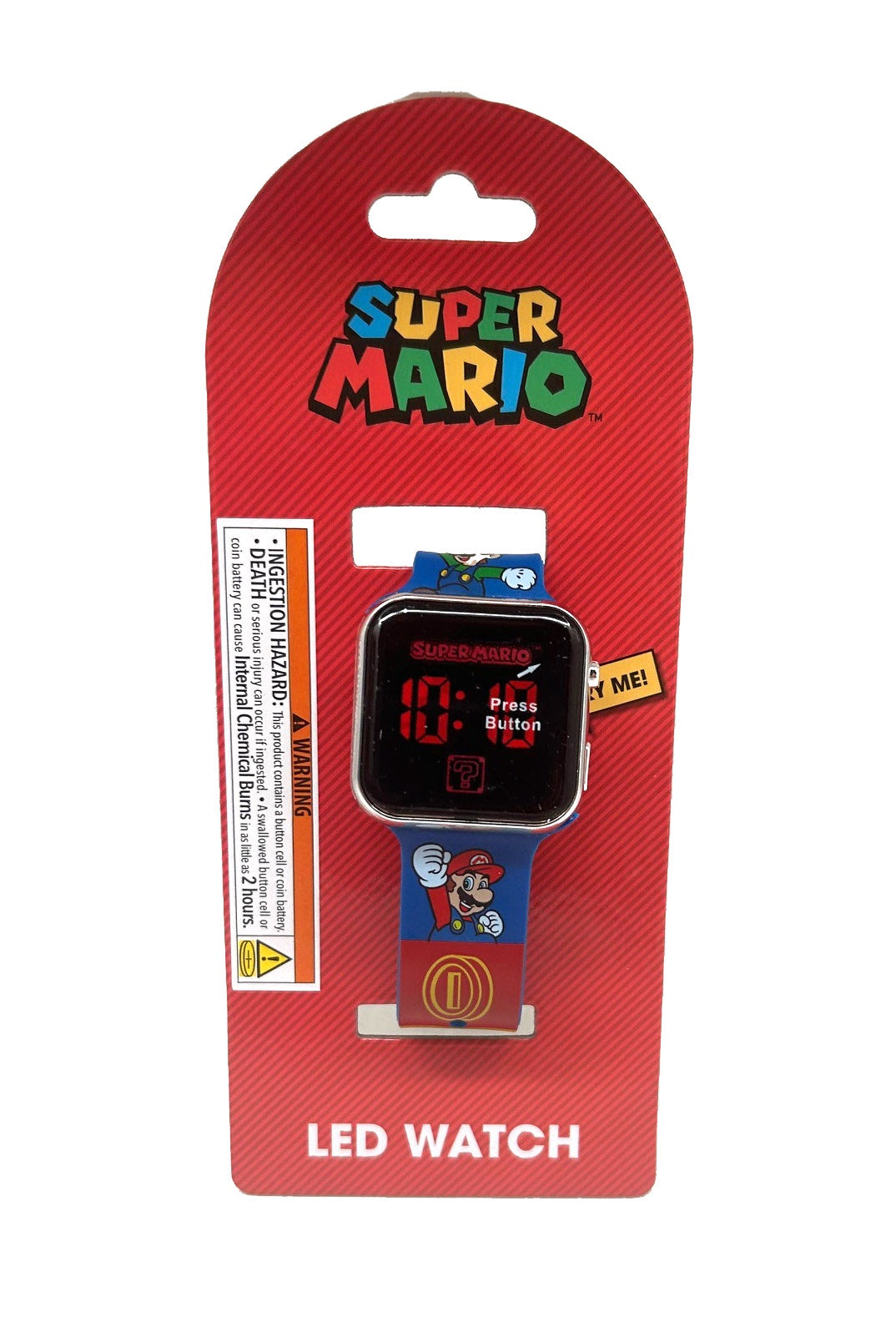 Mario and Luigi LED Watch with Printed Strap