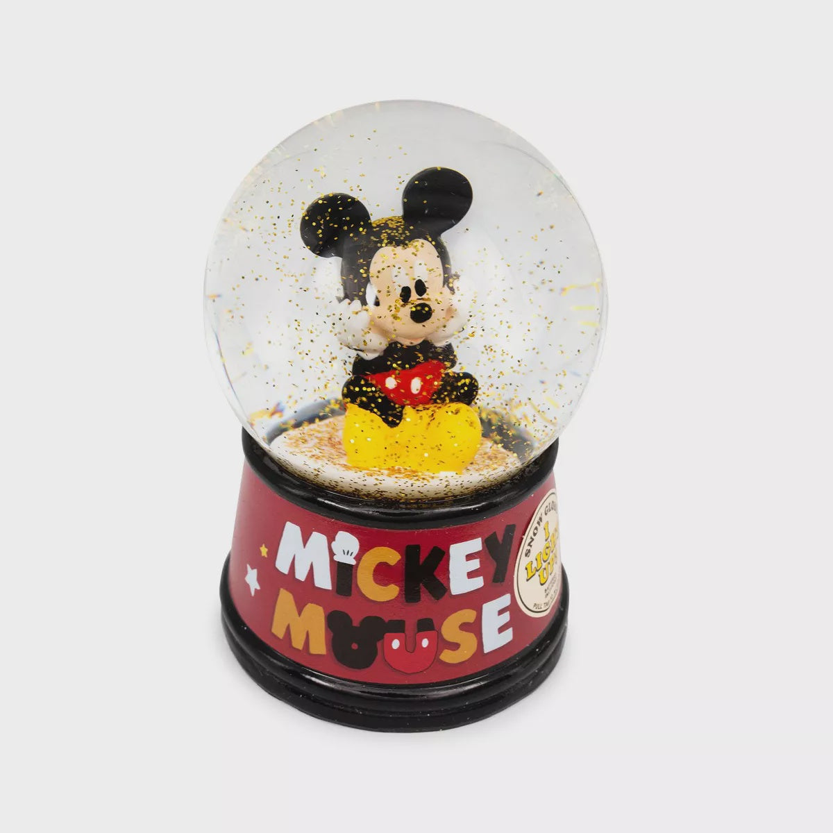 Disney Mickey Mouse Sitting Light-Up Snow Globe 6in