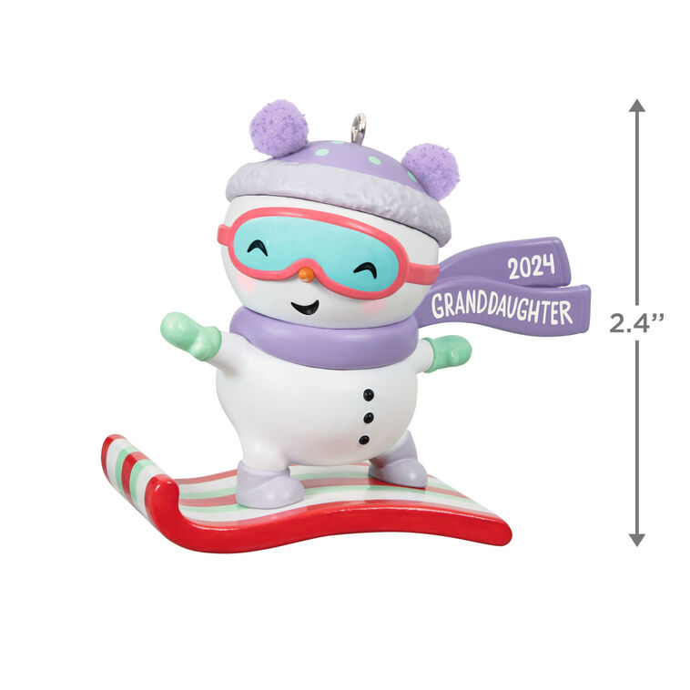 Hallmark Keepsake Christmas Ornament 2024, Granddaughter Snowboarding Snowman 2024, Family Gifts