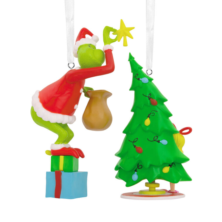 Hallmark Dr. Seuss's How the Grinch Stole Christmas! Cindy-Lou Who and Grinch Ornaments, Set of 2