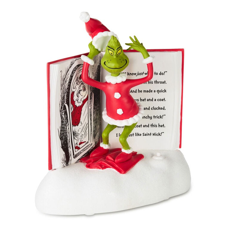Dr. Seuss's How the Grinch Stole Christmas!™ Grinchy Trick Storybook Figurine With Sound, 7.5