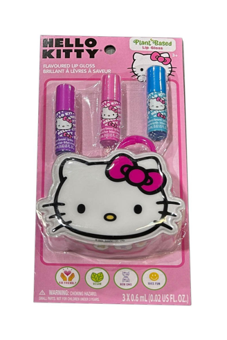 Hello Kitty 3pk Lip Gloss with Pouch on Card