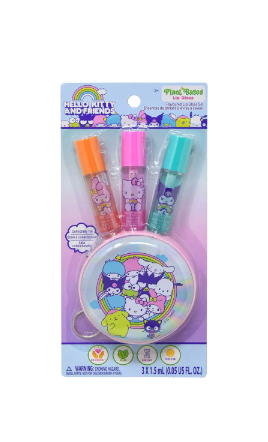 Hello Kitty & Friends 3pk Lip Balm w/ Tin Coin Purse