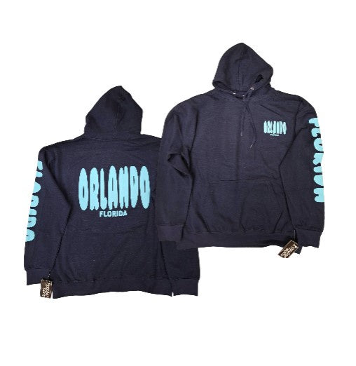 Adult Orlando Puff Print Hoodie Navy