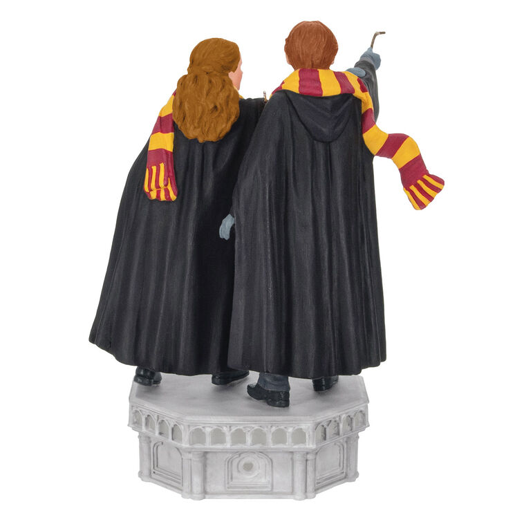 Hallmark Keepsake Christmas Ornament, Harry Potter and the Chamber of Secrets Collection Ron Weasley and Hermione Granger With Light and Sound, Gifts for Harry Potter Fans
