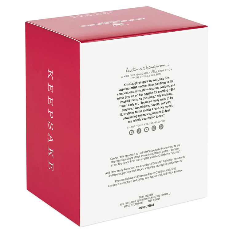 Hallmark Keepsake Christmas Ornament, Harry Potter and the Chamber of Secrets Collection Ron Weasley and Hermione Granger With Light and Sound, Gifts for Harry Potter Fans