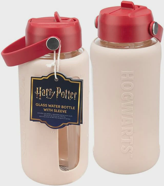 Harry Potter Glass Water Bottle With Sleeve 27fl oz