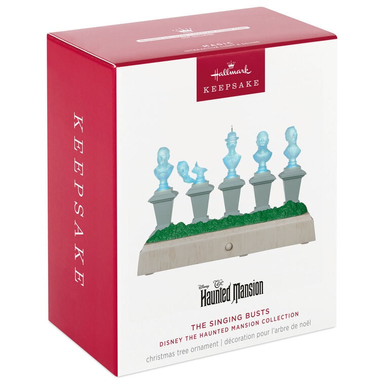 Hallmark Keepsake Christmas Ornament, Disney The Haunted Mansion Collection The Singing Busts With Light and Sound, Gifts for Disney Fans