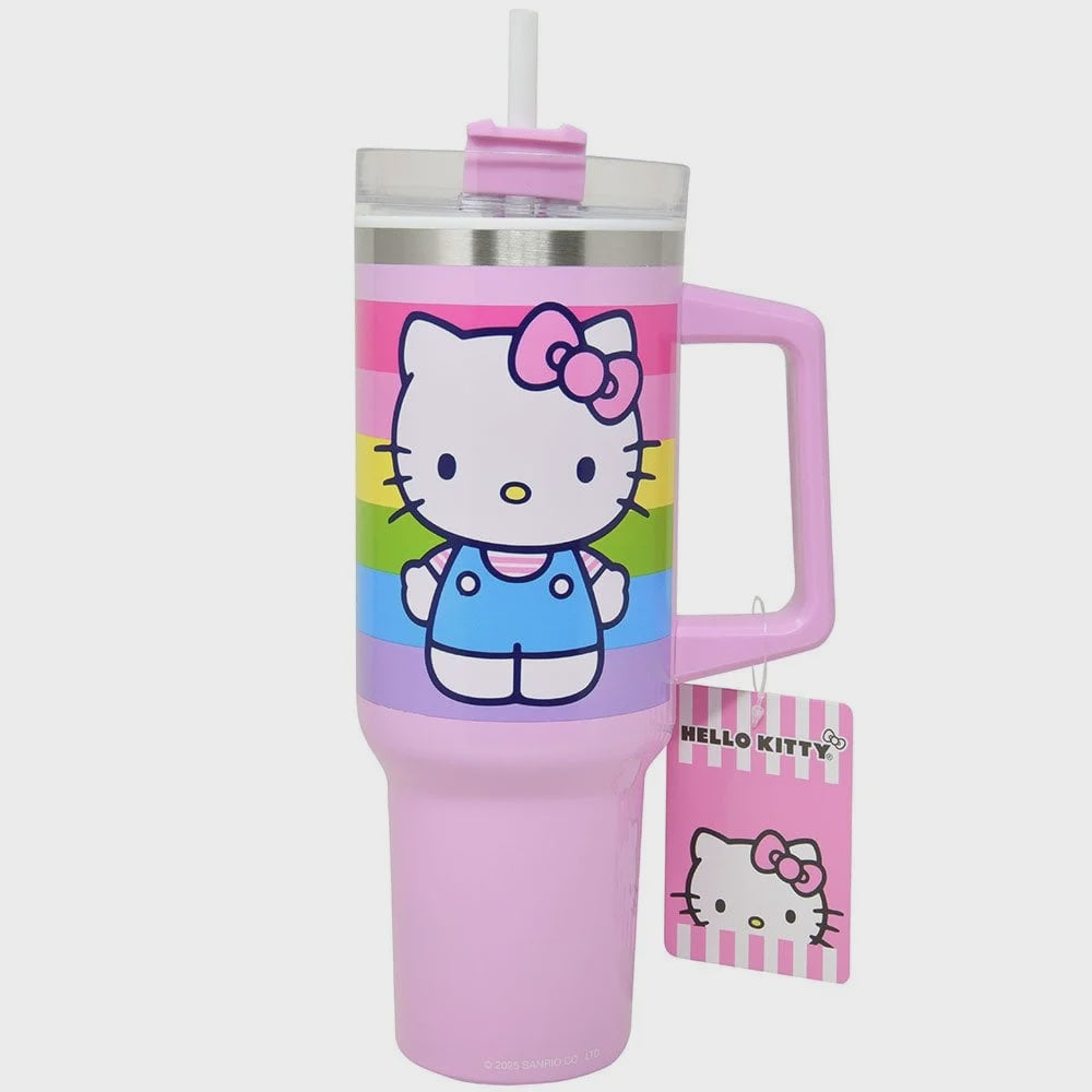 Hello Kitty Rainbow 40oz Travel Tumbler w/ Handle