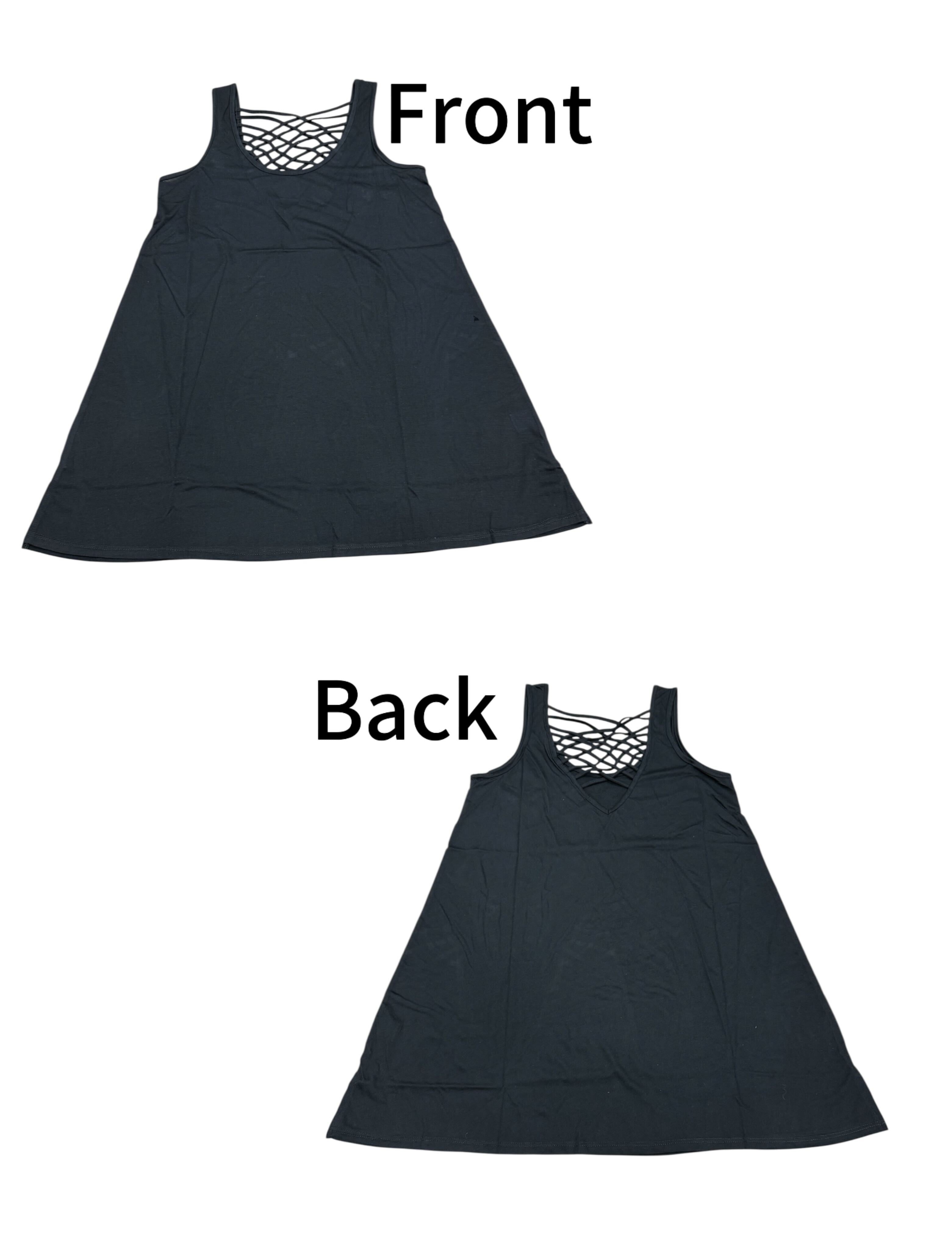 Womens Super Soft Tank Dress W. Interlaced Back