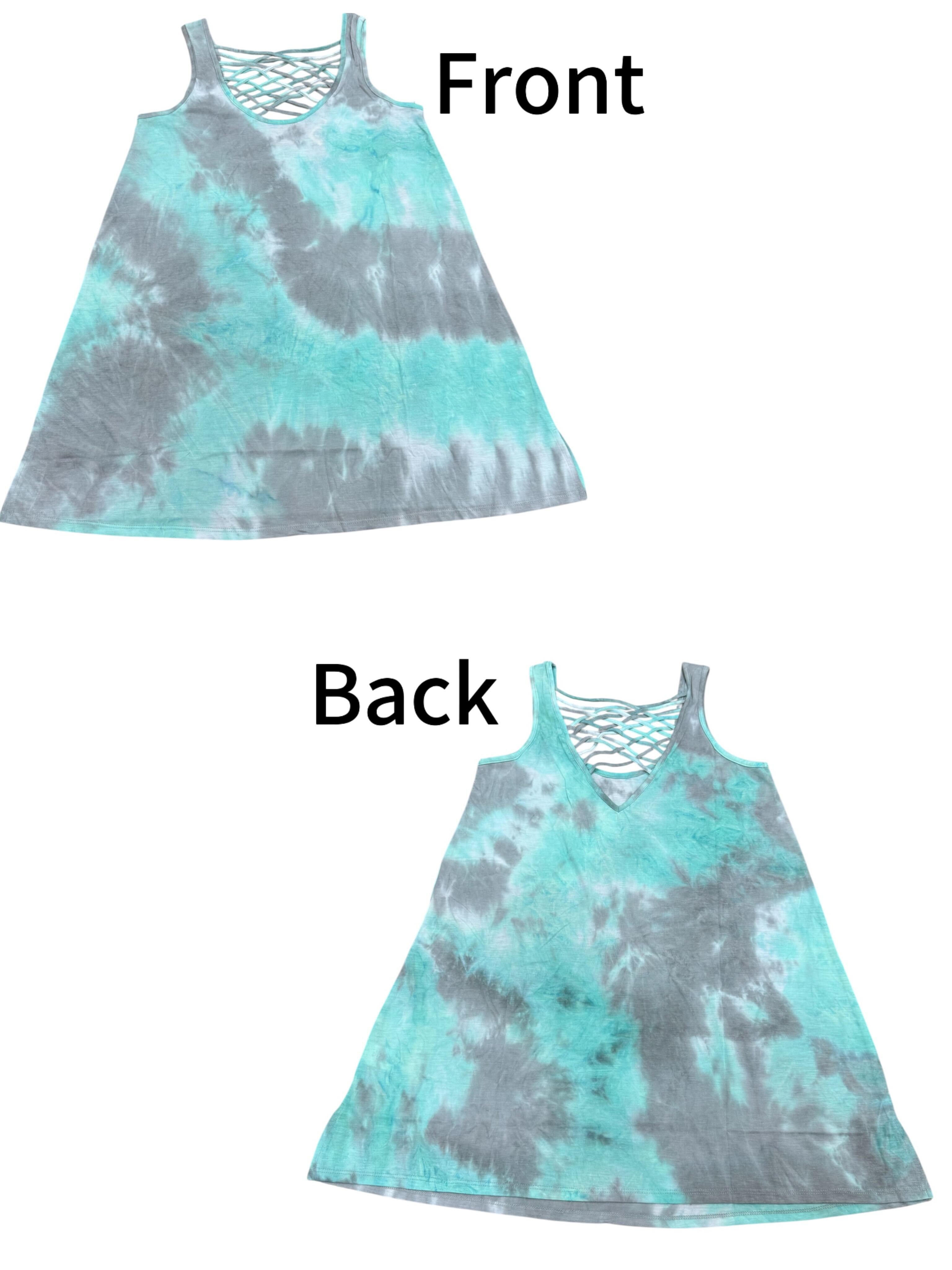 Tie Dye Tank Dress - Tropical Sea