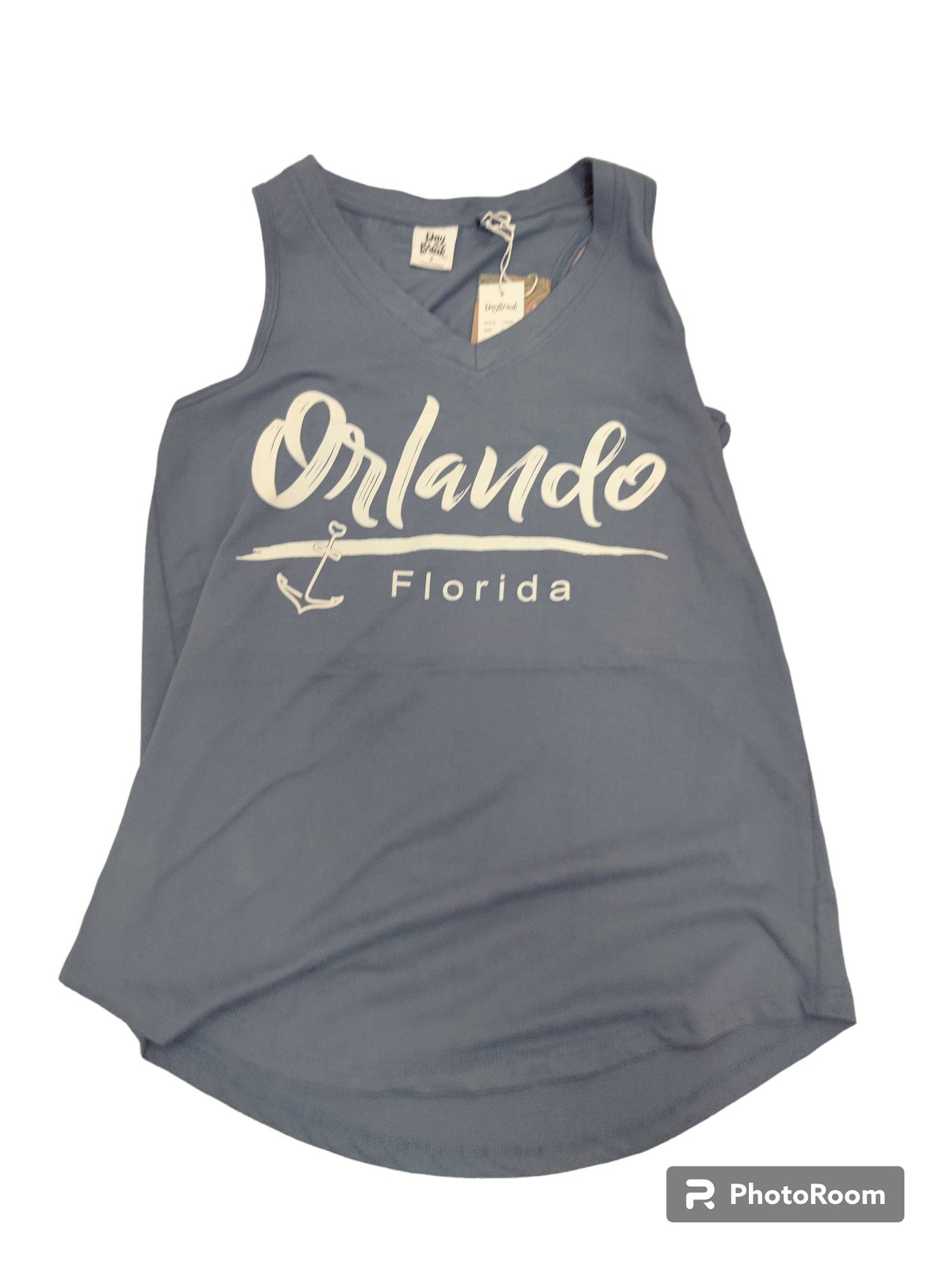 Denim Soild V-Neck Tan Top With Henley Dip