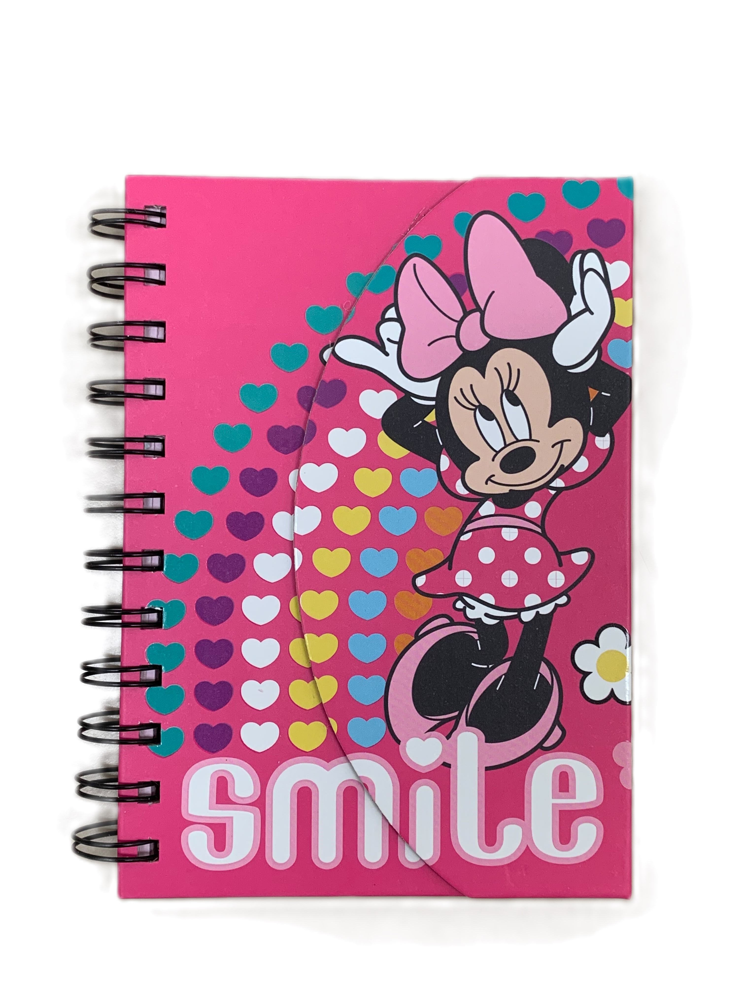 Books Notepad Spiral 4x6 Minnie Pink & Rainbow Hearts