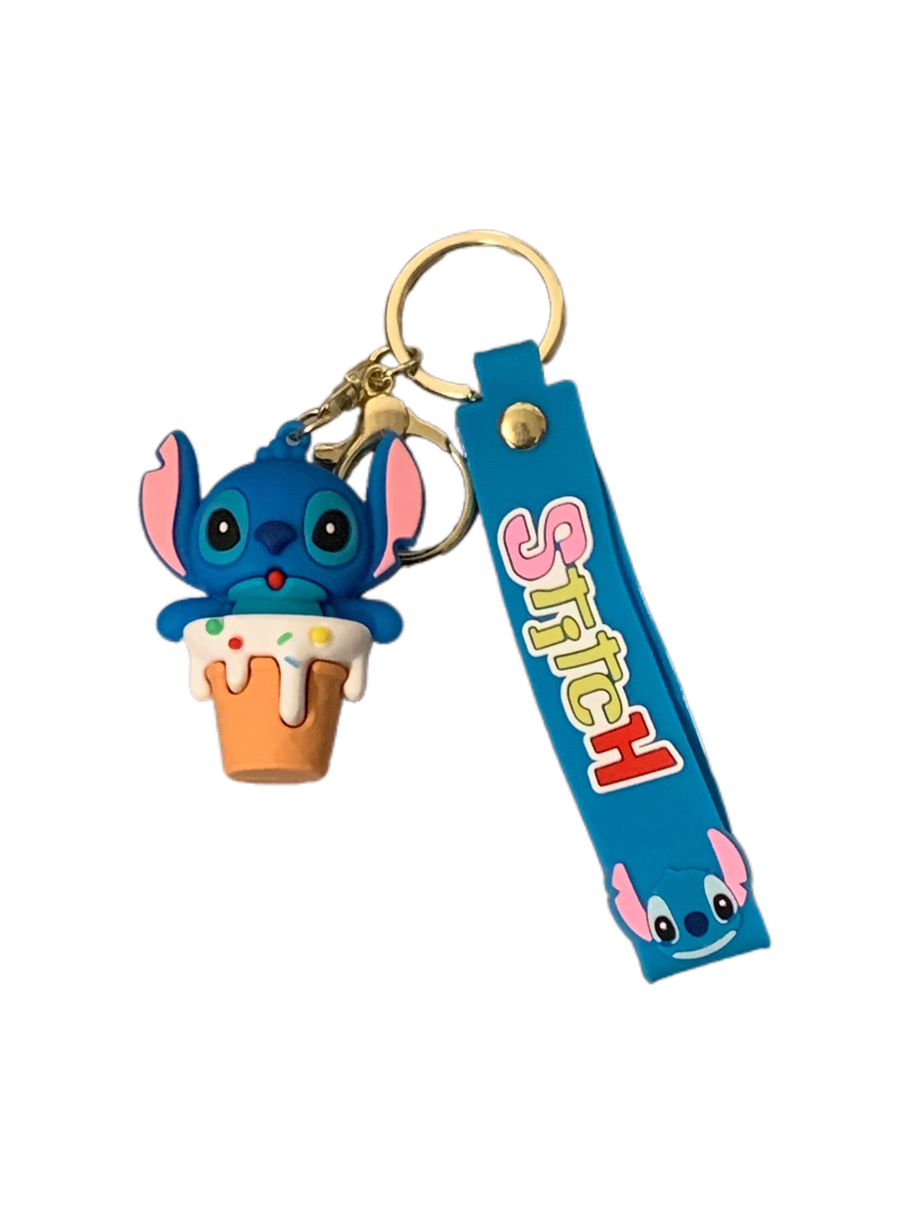 Stitch in Ice Cream Cone PVC Keychain