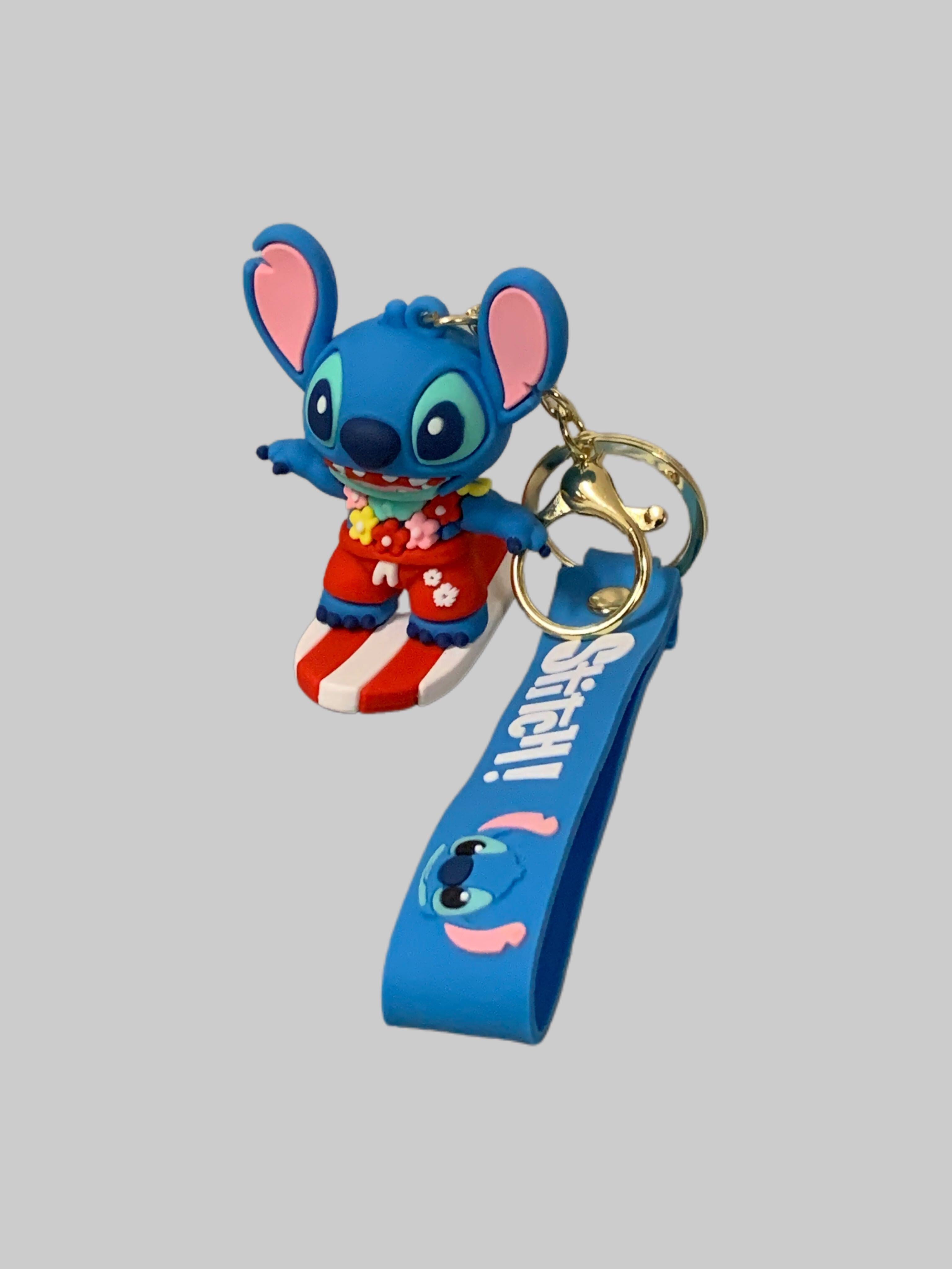 Stitch on Surfboard PVC Keychain