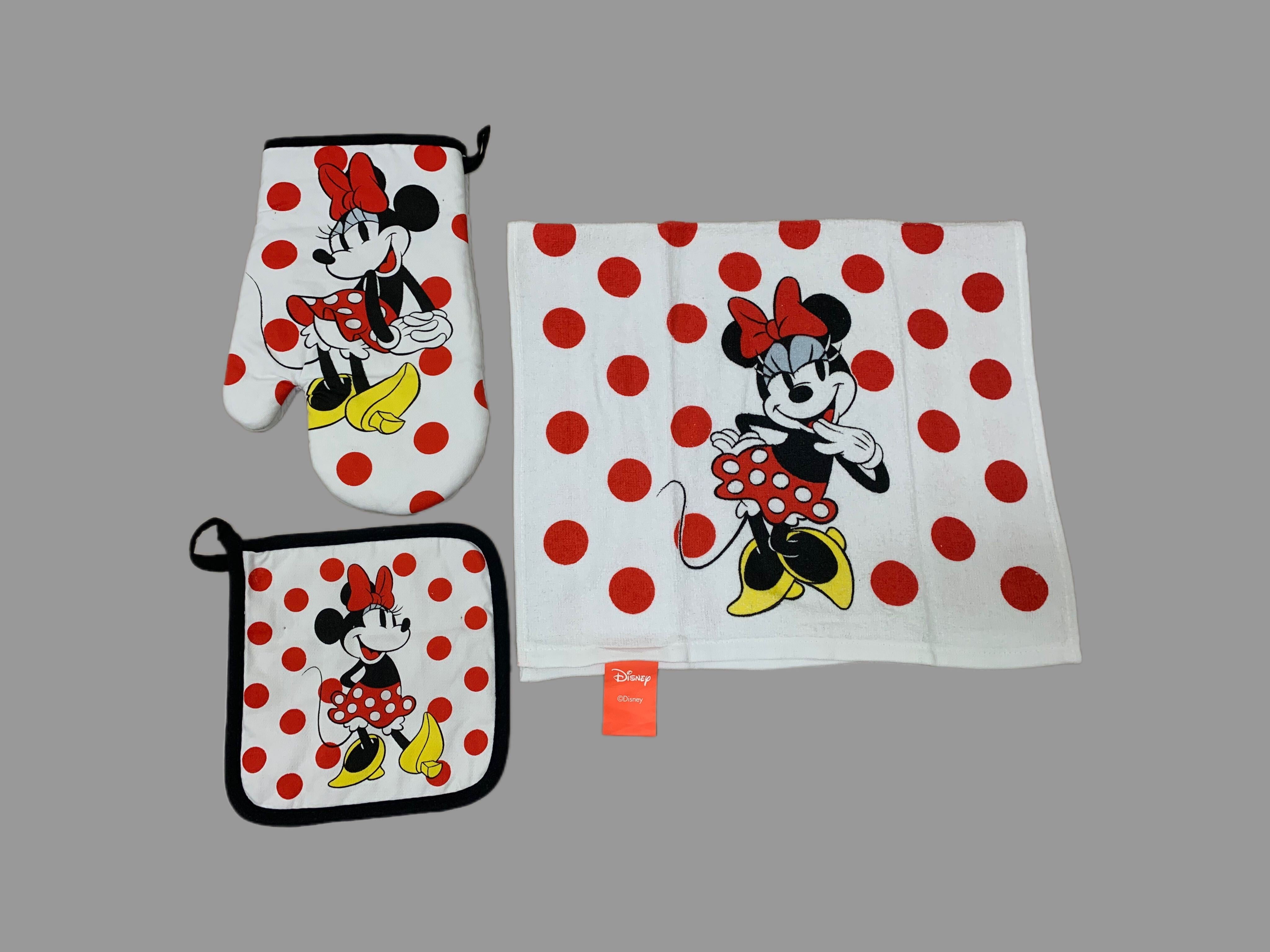 Minnie Mouse Dots 3pc Kitchen Towel Set - White