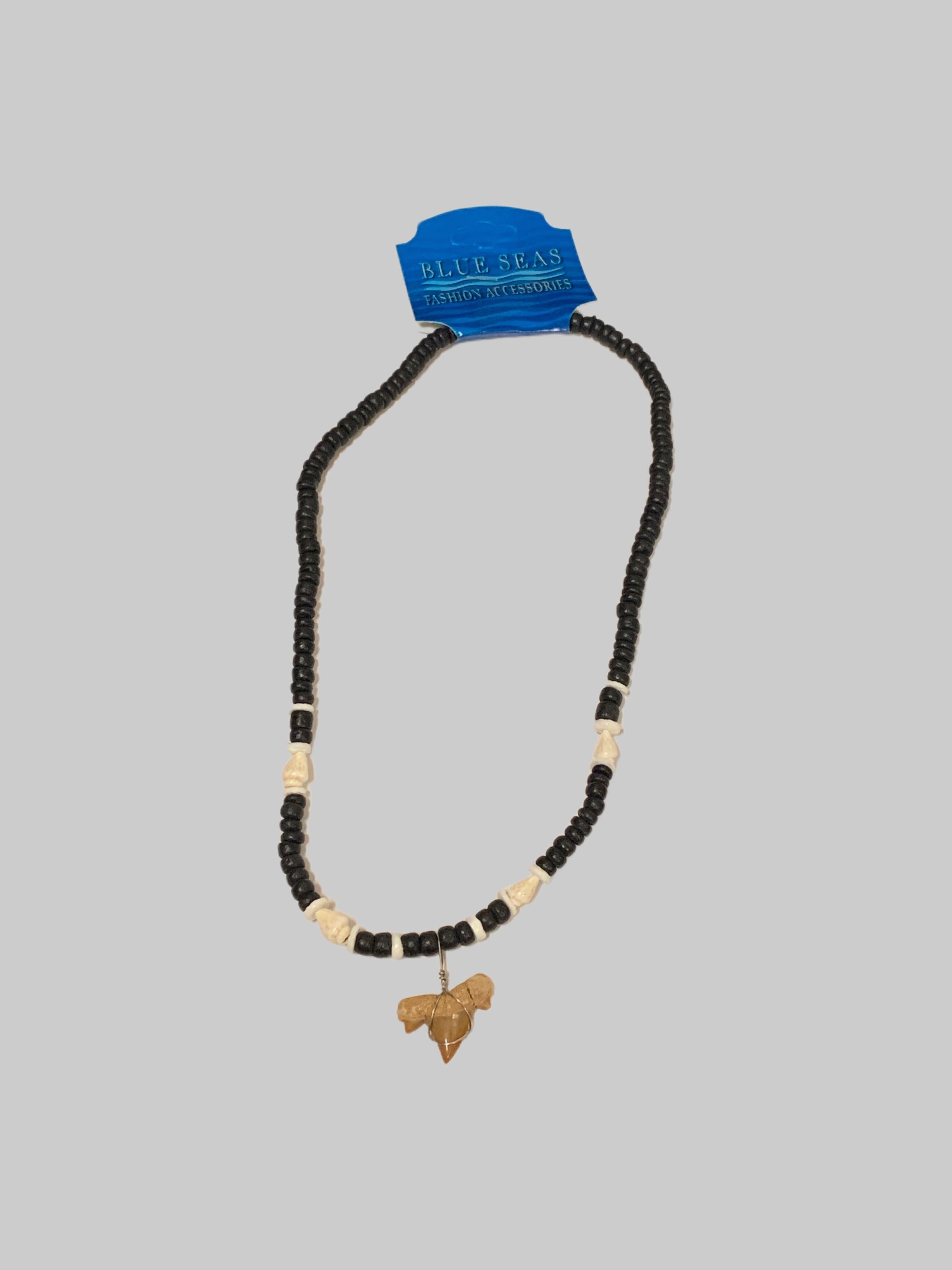 Black Coco&Nassa Shark Tooth Necklace