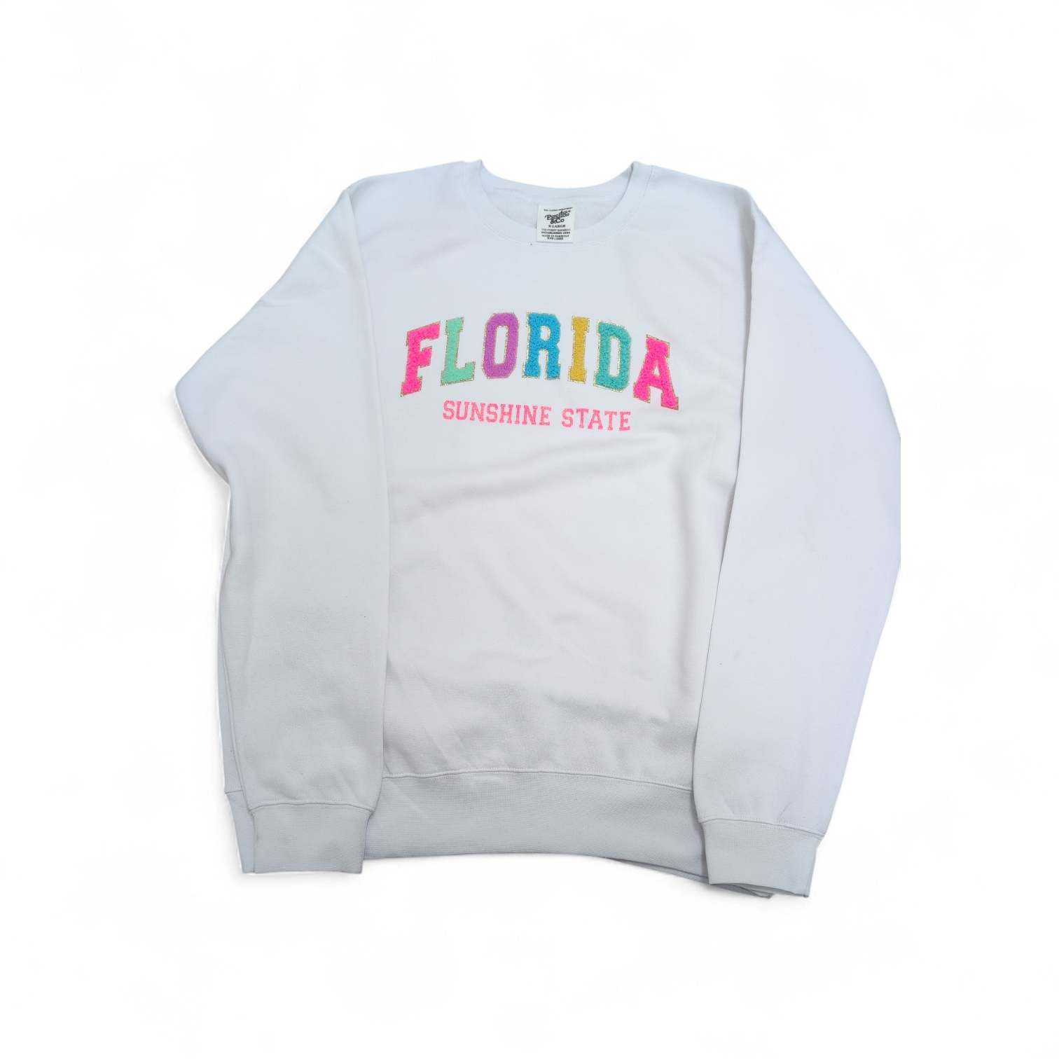 Florida Authentic White Mullti Color Crew Neck Sweatshirt