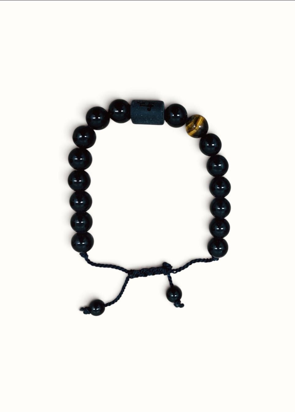 STRING BRACELET-BEADED - RB7022 BK