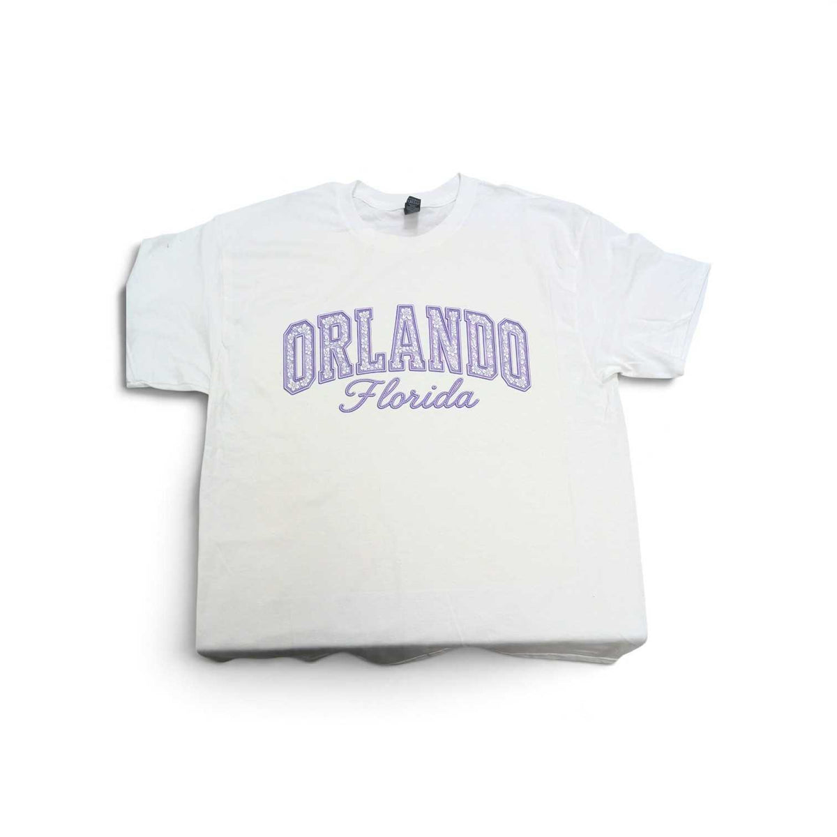 Orlando Florida Purples Flower White Shirt