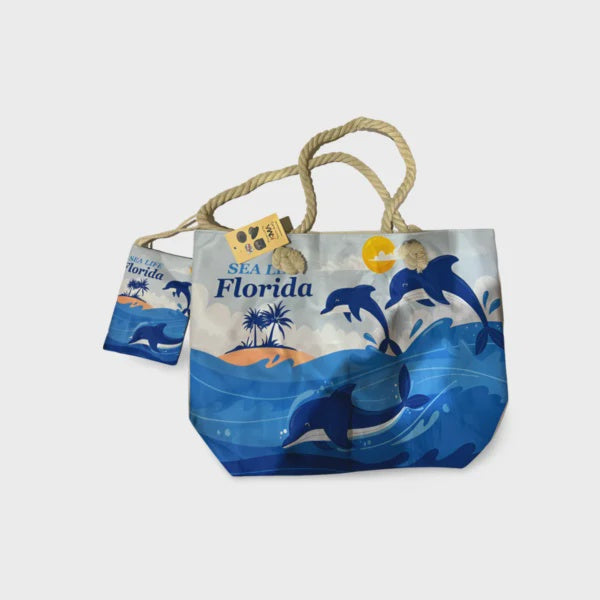Florida Beach Bag with Purse – “Sea Life Design”