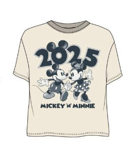 Disney 2025 Mickey 'N' Minnie Junior Fashion Ivory Tee