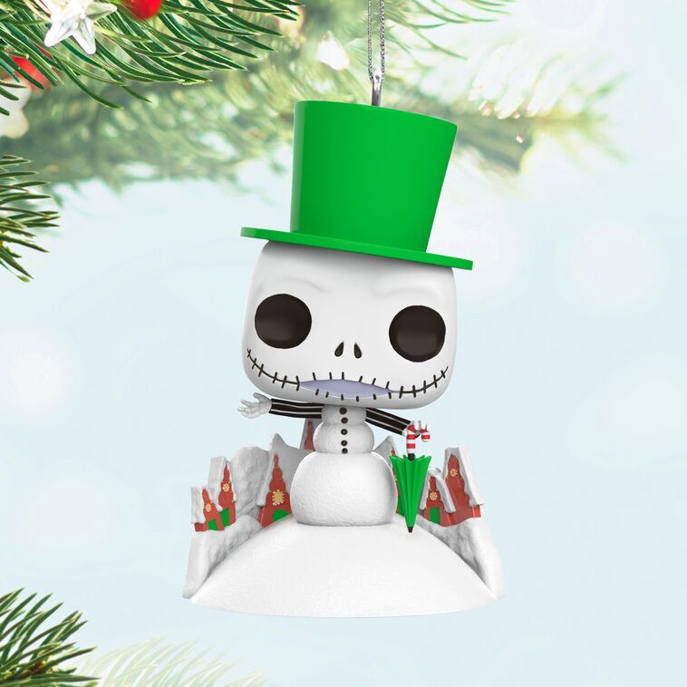 Hallmark Keepsake Christmas Ornament 2024, Disney Tim Burton's The Nightmare Before Christmas Jack Skellington Snowman Funko POP!, Gifts for Disney Fans