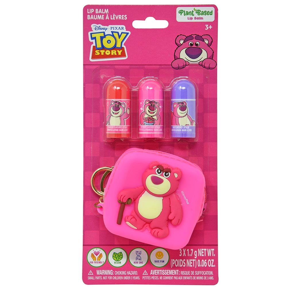 Toy Story Lotso 3pk Lip Balm w/Mini Silicone Bag on Card