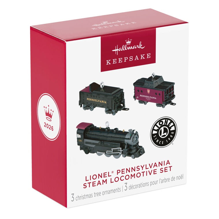 Mini Lionel® Pennsylvania Steam Locomotive Set Ornaments, Set of 3