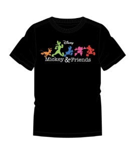 Disney Mickey & Friends Marching Adult Black Shirt