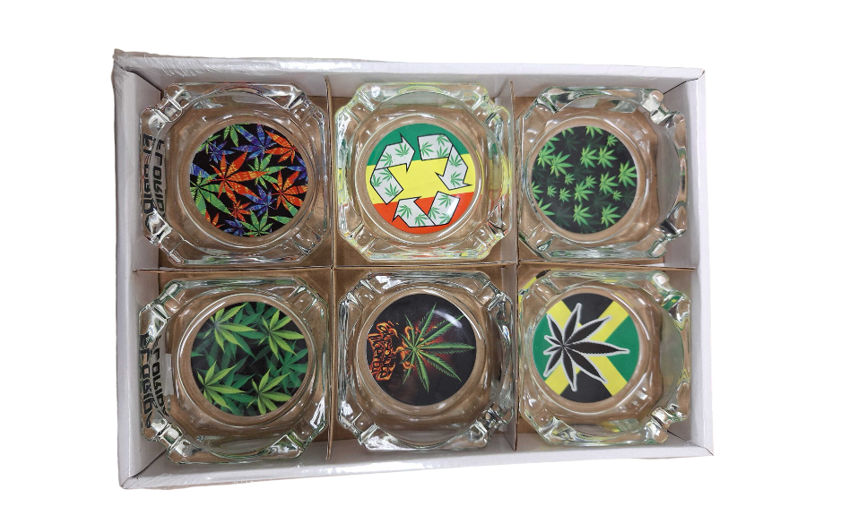 Mari Colorful Square Glass Ashtray